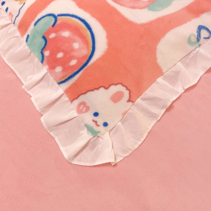 91家纺网 家纺一手货源 找家纺 绒兔兔 2022新款印花牛奶绒四件套提供买家秀草莓兔