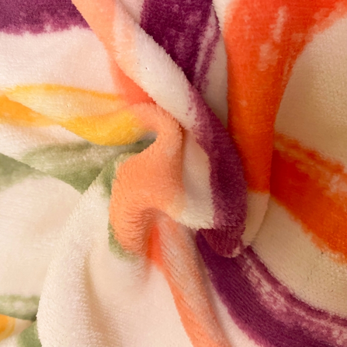 91家纺网 家纺一手货源 找家纺 绒兔兔 2022新款印花牛奶绒四件套提供买家秀涂鸦彩虹