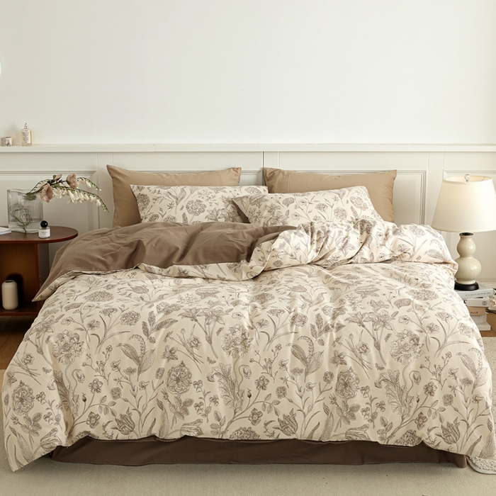 91家纺网 家纺一手货源 找家纺 绫韵 2022秋冬加厚全棉生态磨毛四件套 爱意浓