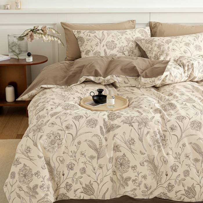 91家纺网 家纺一手货源 找家纺 绫韵 2022秋冬加厚全棉生态磨毛四件套 爱意浓