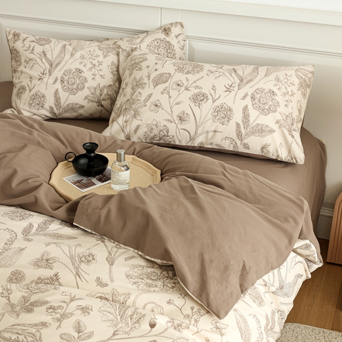 91家纺网 家纺一手货源 找家纺 绫韵 2022秋冬加厚全棉生态磨毛四件套 爱意浓