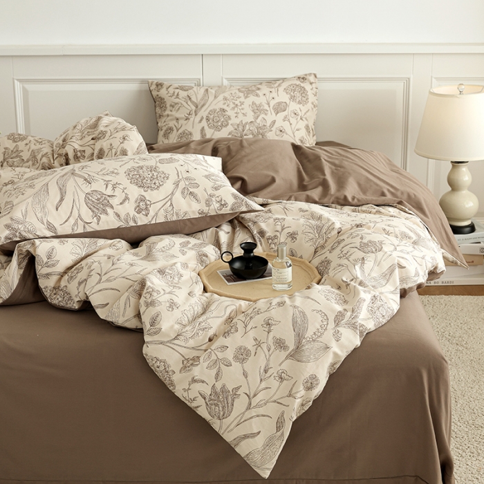 91家纺网 家纺一手货源 找家纺 绫韵 2022秋冬加厚全棉生态磨毛四件套 爱意浓