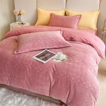 91家纺网 家纺一手货源 找家纺 （总）寐居 2022新款高克重烂花牛奶绒四件套