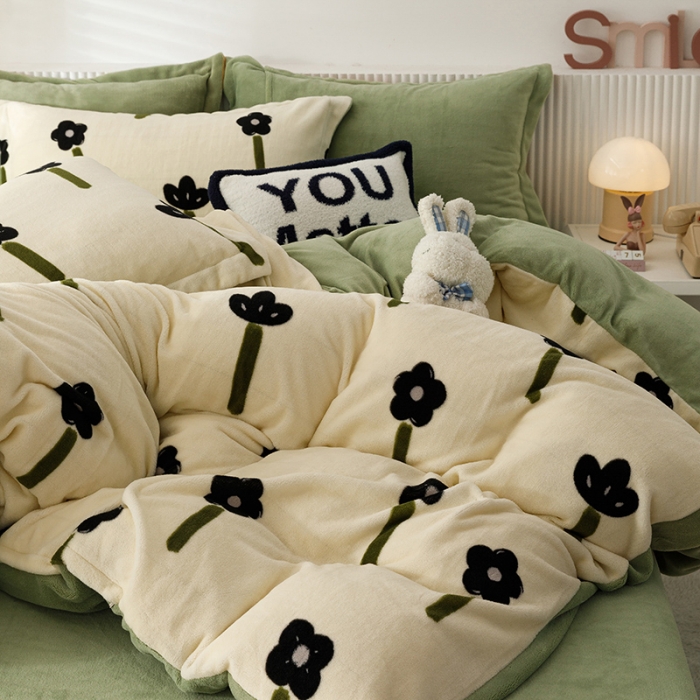 91家纺网 家纺一手货源 找家纺 （总）特价清仓210克加厚牛奶绒被套 单品被罩 直播团购福利