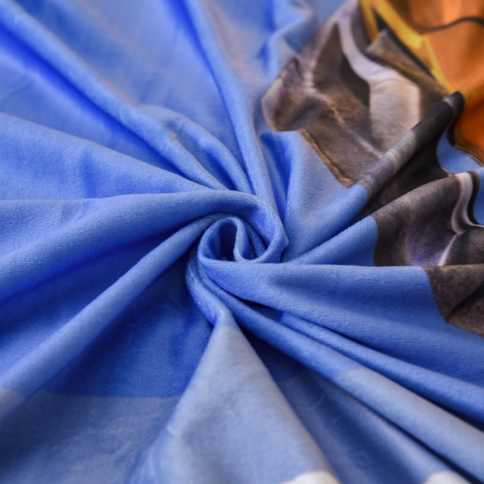 91家纺网 家纺一手货源 找家纺 ds生活馆2022新款大版卡通水晶牛奶单被套三四件套大黄蜂