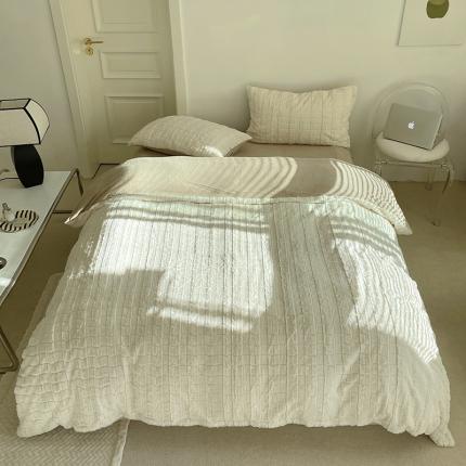 91家纺网 家纺一手货源 找家纺 （总）静家居 2024加厚獭兔毛牛奶绒方格四件套