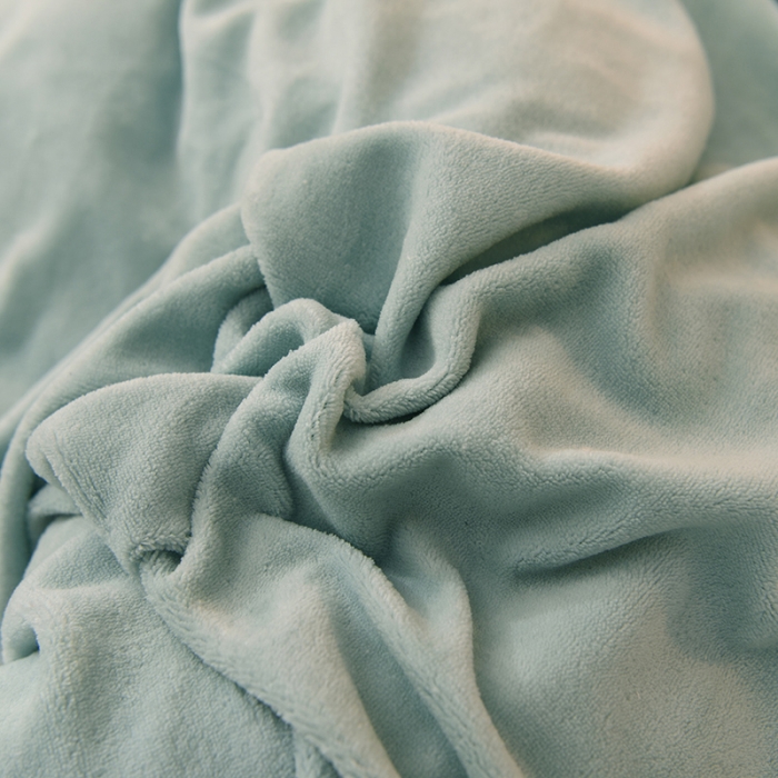 91家纺网 家纺一手货源 找家纺 艾米家居  2022秋冬新款羊羔绒拼牛奶绒系列 豆绿