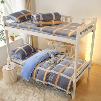 91家纺网 家纺一手货源 找家纺 金鑫汇 2022新款牛奶绒学生上下铺三件套 初遇