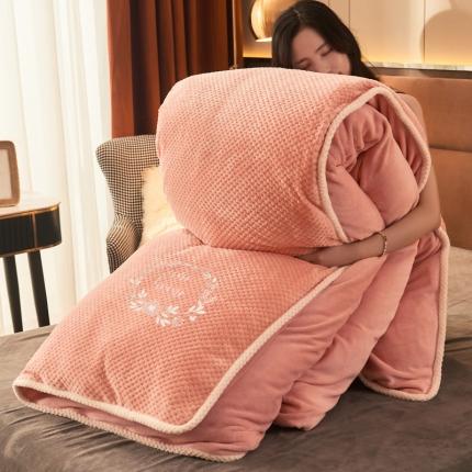 91家纺网 家纺一手货源 找家纺 （总）吾诺 2022 贝贝绒牛奶绒冬被 可拆洗被子二合一被芯