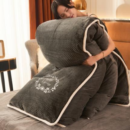 91家纺网 家纺一手货源 找家纺 （总）吾诺 2022 贝贝绒牛奶绒冬被 可拆洗被子二合一被芯