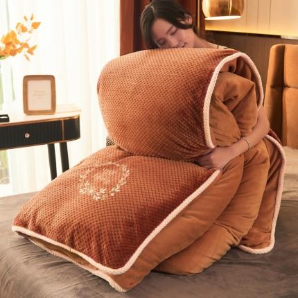 91家纺网 家纺一手货源 找家纺 （总）吾诺 2022 贝贝绒牛奶绒冬被 可拆洗被子二合一被芯