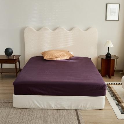 新款100磨毛单品系列-床笠 深紫