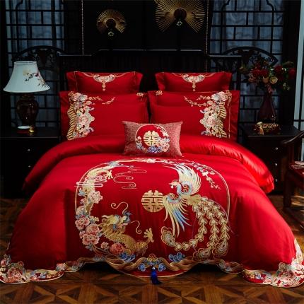 91家纺网 家纺一手货源 找家纺 总高大尚2022新款长绒棉AB版婚庆系列  相爱一生