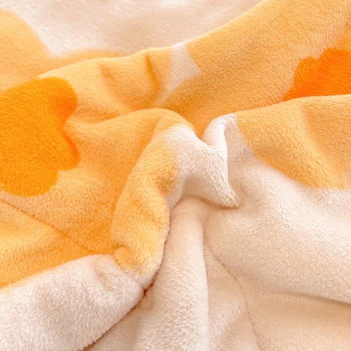 91家纺网 家纺一手货源 找家纺 慕尚 2022爆款牛奶绒贝贝绒夹棉3层加厚毛毯 加厚毯-小黄花