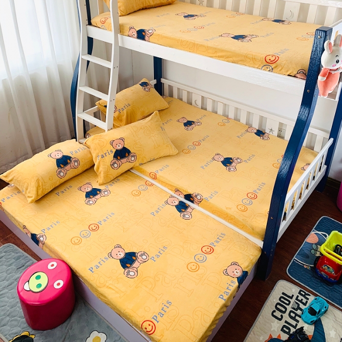 91家纺网 家纺一手货源 找家纺 小虾米 2022新款加厚牛奶绒单品床笠单件套三件套 巴黎熊