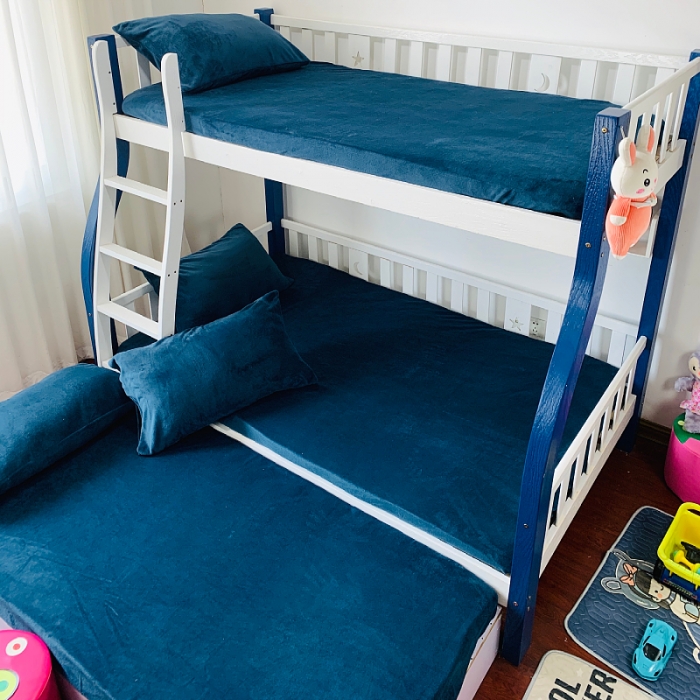 91家纺网 家纺一手货源 找家纺 小虾米 2022新款加厚牛奶绒单品床笠单件套三件套 宝蓝