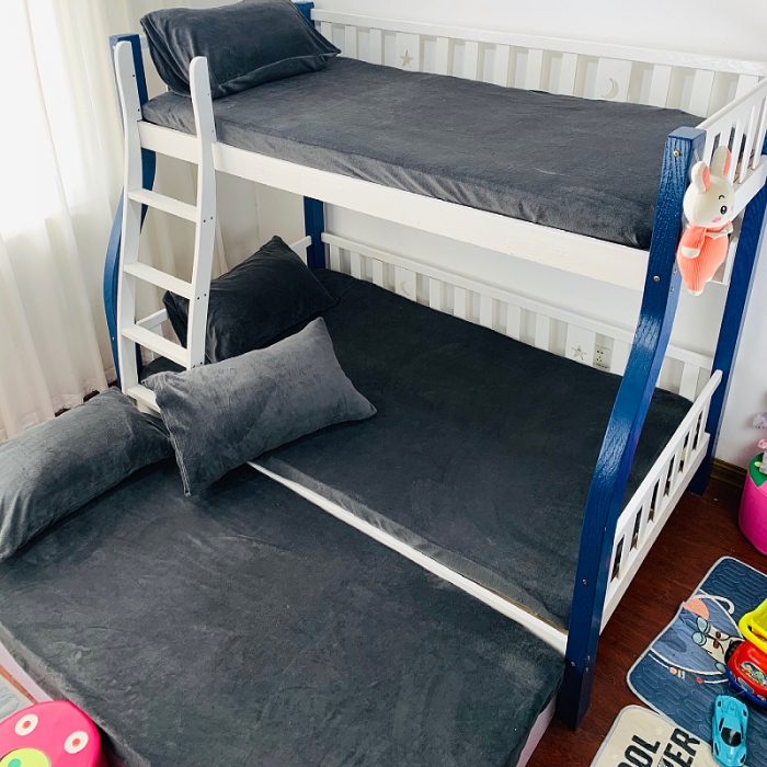 91家纺网 家纺一手货源 找家纺 小虾米 2022新款加厚牛奶绒单品床笠单件套三件套 高级灰