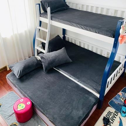 小虾米 2022新款加厚牛奶绒单品床笠单件套三件套 高级灰