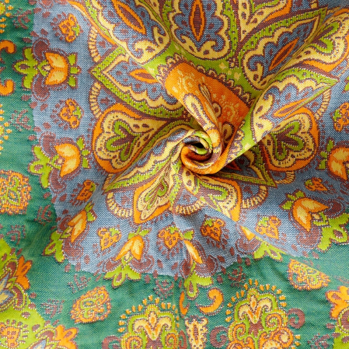 91家纺网 家纺一手货源 找家纺 朴尔 新款全棉四层纱布色织提花宽边枕巾系列复古花园-绿一对装