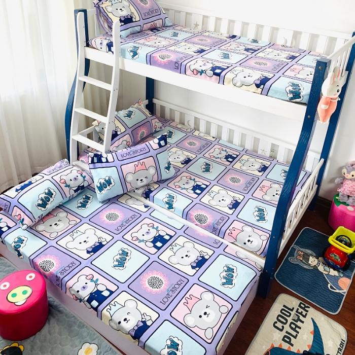 91家纺网 家纺一手货源 找家纺 小虾米 2022新款加厚牛奶绒单品床笠单件套三件套 皇冠熊