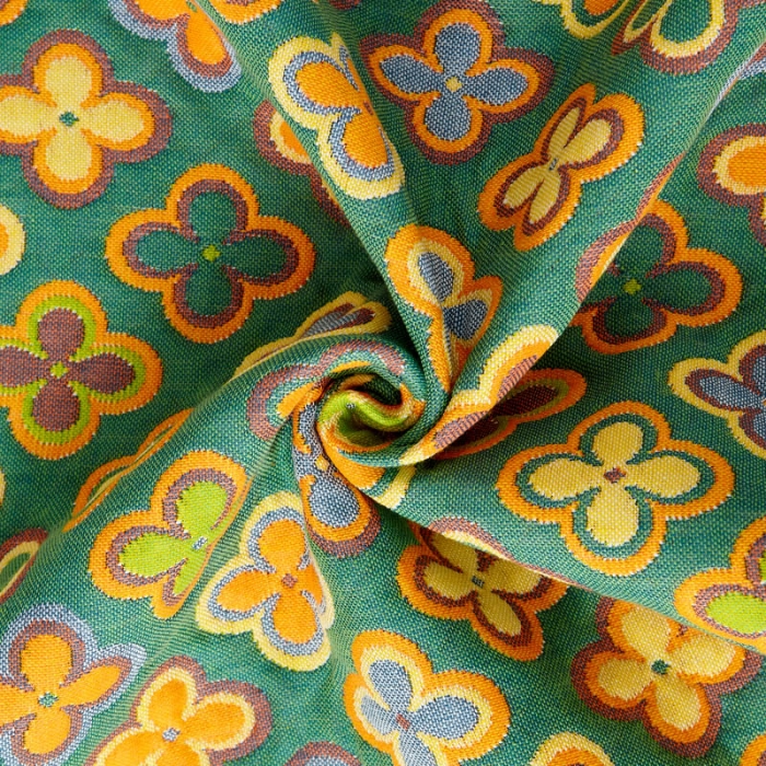 91家纺网 家纺一手货源 找家纺 朴尔 新款全棉四层纱布色织提花宽边枕巾系列 四叶心-绿一对装