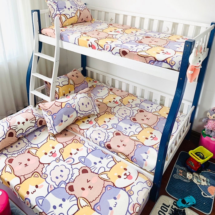 91家纺网 家纺一手货源 找家纺 小虾米 2022新款加厚牛奶绒单品床笠单件套三件套 萌犬