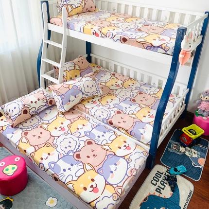 小虾米 2022新款加厚牛奶绒单品床笠单件套三件套 萌犬