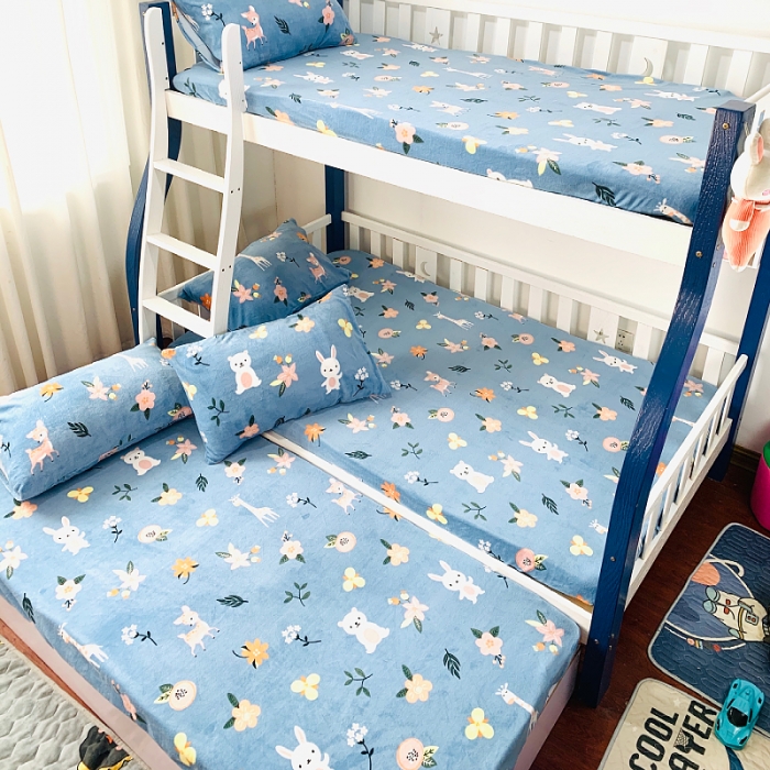 91家纺网 家纺一手货源 找家纺 小虾米 2022新款加厚牛奶绒单品床笠单件套三件套 温馨小鹿