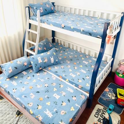 小虾米 2022新款加厚牛奶绒单品床笠单件套三件套 温馨小鹿