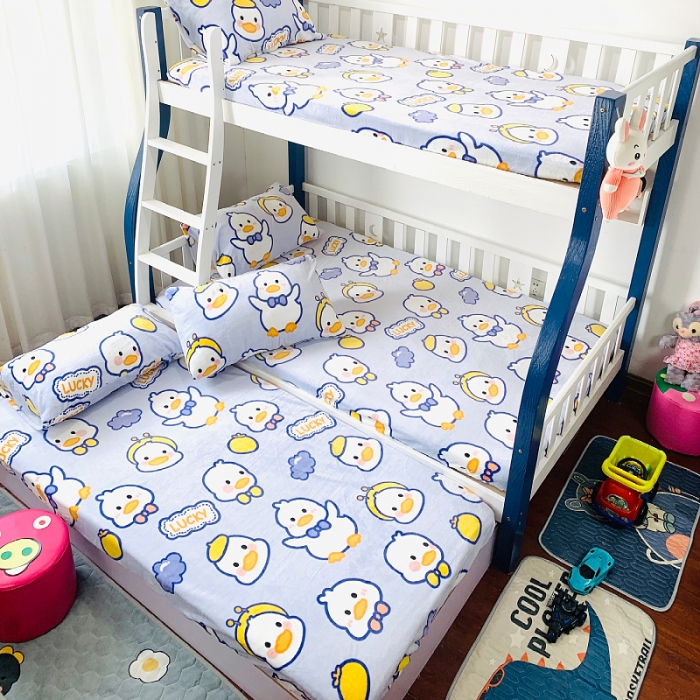 91家纺网 家纺一手货源 找家纺 小虾米 2022新款加厚牛奶绒单品床笠单件套三件套 小黄鸭