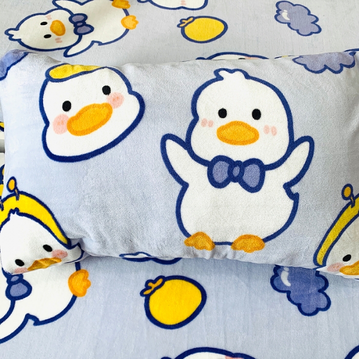 91家纺网 家纺一手货源 找家纺 小虾米 2022新款加厚牛奶绒单品床笠单件套三件套 小黄鸭