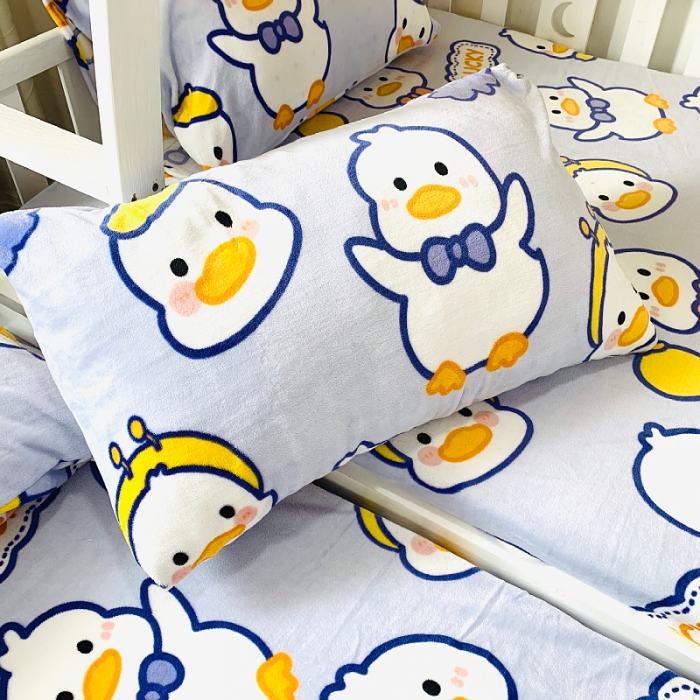 91家纺网 家纺一手货源 找家纺 小虾米 2022新款加厚牛奶绒单品床笠单件套三件套 小黄鸭