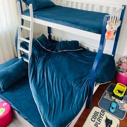 小虾米 2022新款加厚牛奶绒被套单件套三件套 宝蓝