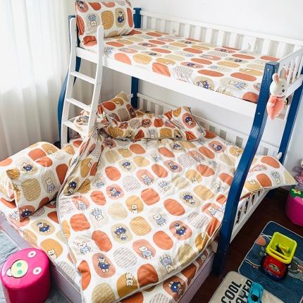 小虾米 2022新款加厚牛奶绒被套单件套三件套 波点小熊