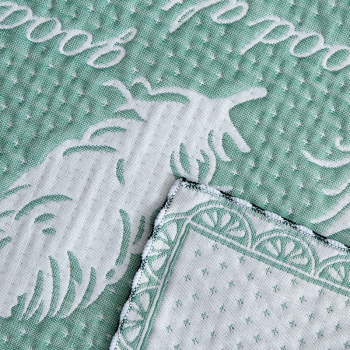 91家纺网 家纺一手货源 找家纺 朴尔 2022新款AB版蜂窝提花锁边立体枕巾 一对装 凤羽飞舞-绿