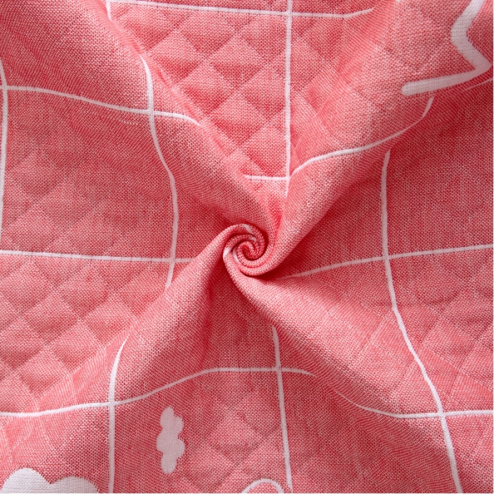 91家纺网 家纺一手货源 找家纺 朴尔 2022新款AB版蜂窝提花锁边立体枕巾 一对装 可爱云-粉