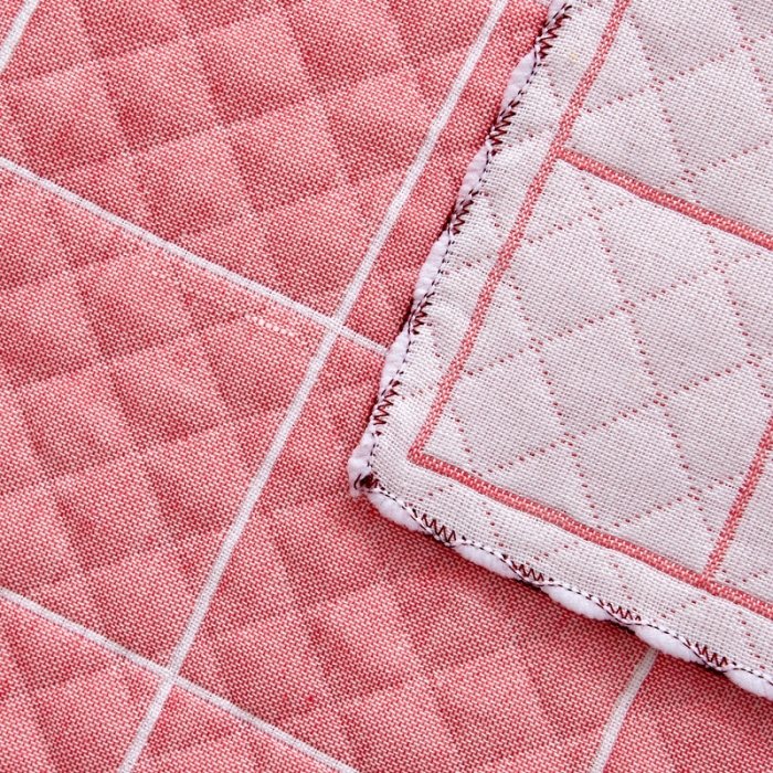 91家纺网 家纺一手货源 找家纺 朴尔 2022新款AB版蜂窝提花锁边立体枕巾 一对装 可爱云-粉