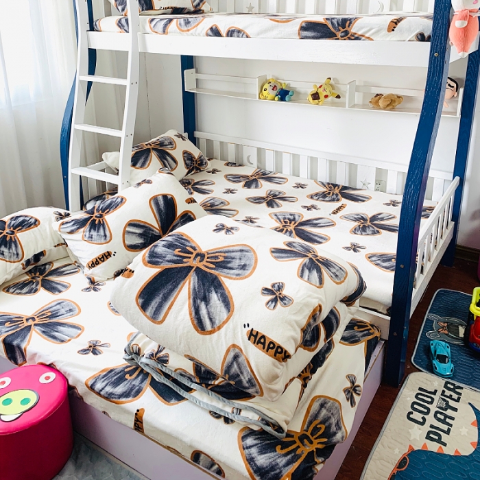 91家纺网 家纺一手货源 找家纺 小虾米 2022新款加厚牛奶绒被套单件套三件套 蝶恋花