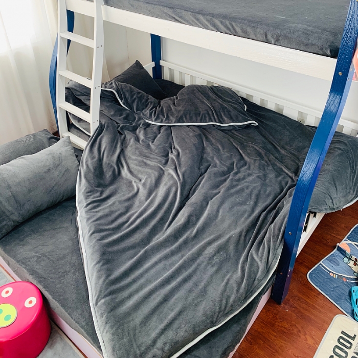 91家纺网 家纺一手货源 找家纺 小虾米 2022新款加厚牛奶绒被套单件套三件套 高级灰