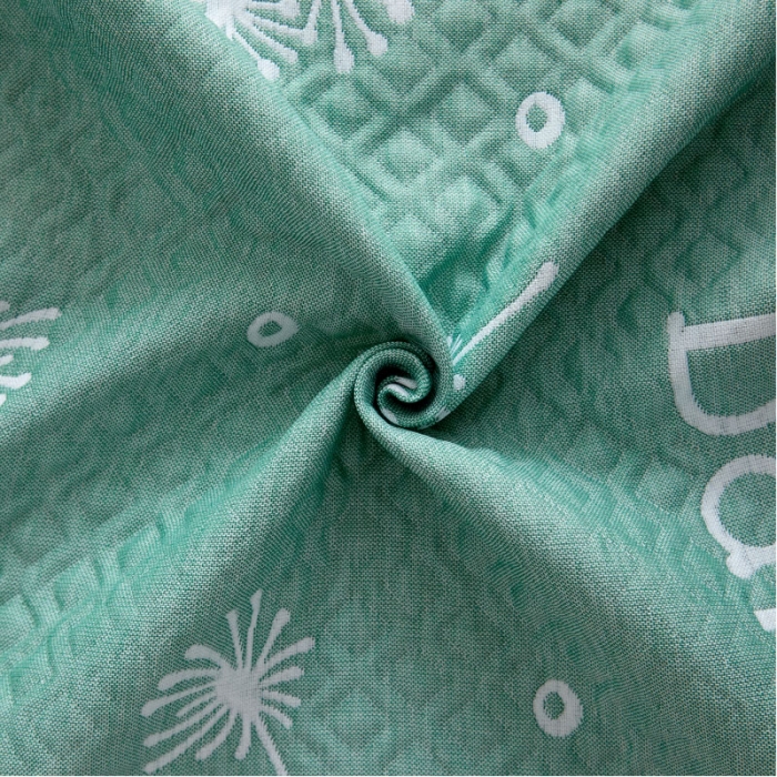 91家纺网 家纺一手货源 找家纺 朴尔 2022新款AB版蜂窝提花锁边立体枕巾 一对装 蒲公英飞-绿