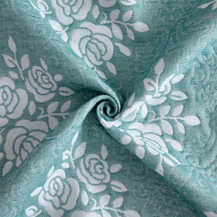 91家纺网 家纺一手货源 找家纺 朴尔 2022新款AB版蜂窝提花锁边立体枕巾 一对装 手捧蔷薇-绿