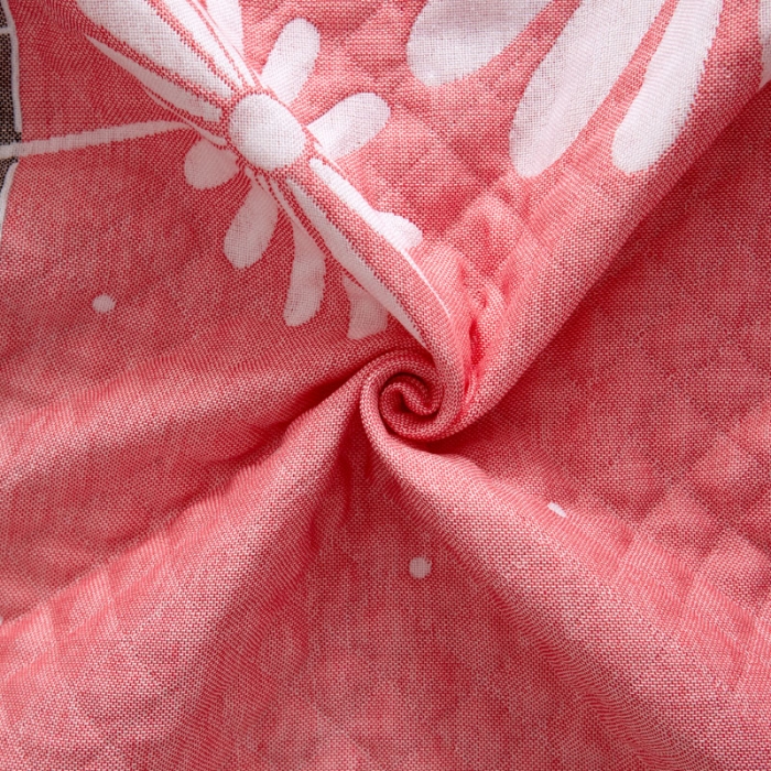 91家纺网 家纺一手货源 找家纺 朴尔 2022新款AB版蜂窝提花锁边立体枕巾 一对装 太阳花-粉