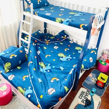 小虾米 2022新款加厚牛奶绒被套单件套三件套 恐龙乐园