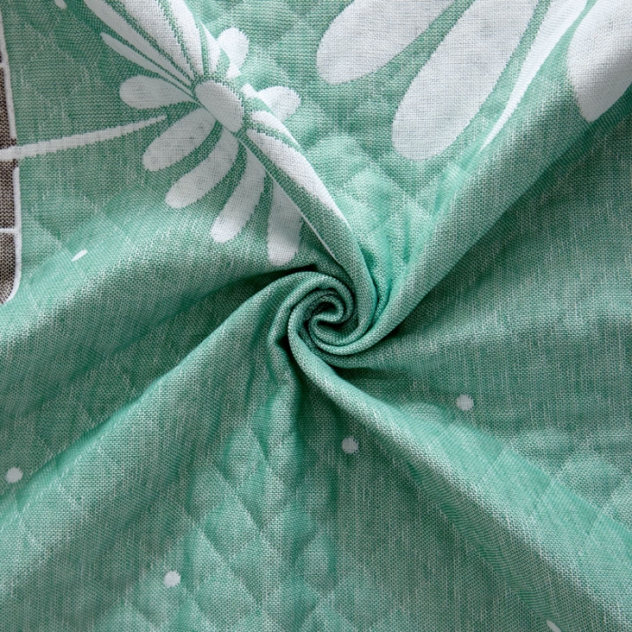 91家纺网 家纺一手货源 找家纺 朴尔 2022新款AB版蜂窝提花锁边立体枕巾 一对装 太阳花-绿