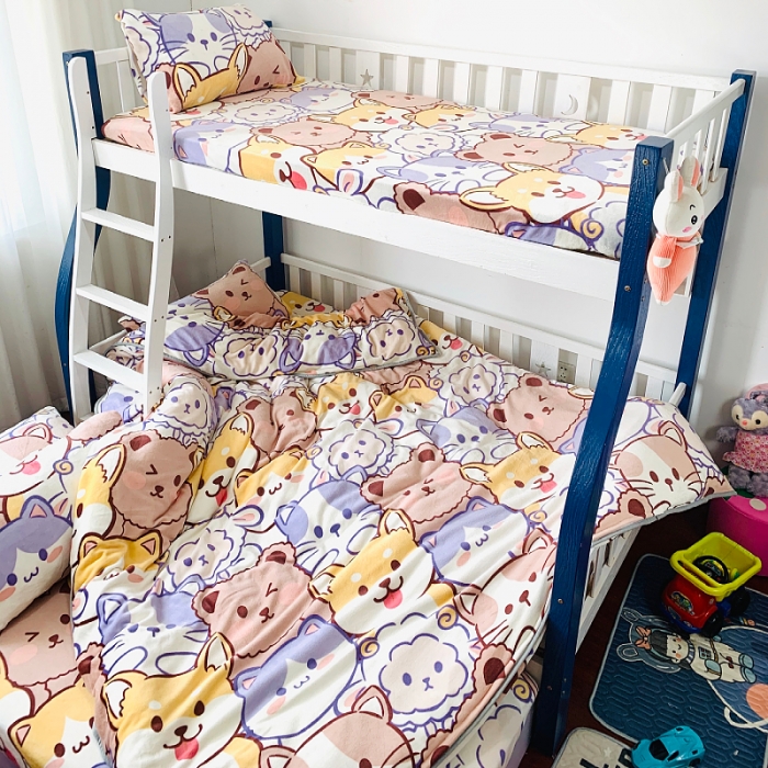 91家纺网 家纺一手货源 找家纺 小虾米 2022新款加厚牛奶绒被套单件套三件套 萌犬