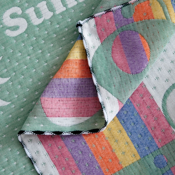 91家纺网 家纺一手货源 找家纺 朴尔 2022新款AB版蜂窝提花锁边立体枕巾 一对装 阳光鹿-绿