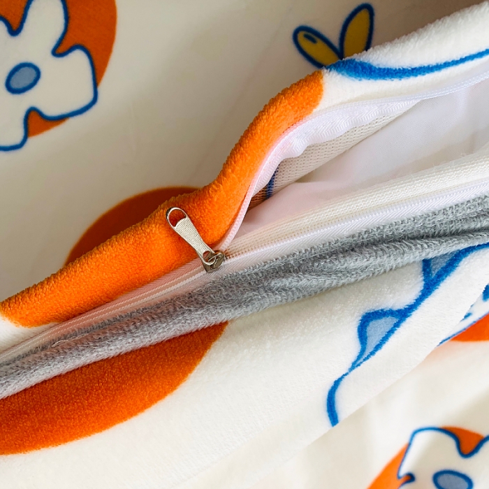 91家纺网 家纺一手货源 找家纺 小虾米 2022新款加厚牛奶绒被套单件套三件套 柿子