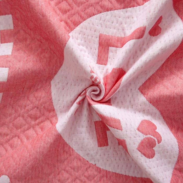 91家纺网 家纺一手货源 找家纺 朴尔 2022新款AB版蜂窝提花锁边立体枕巾 一对装 只因爱情-粉