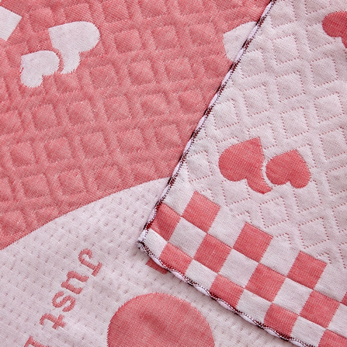 91家纺网 家纺一手货源 找家纺 朴尔 2022新款AB版蜂窝提花锁边立体枕巾 一对装 只因爱情-粉