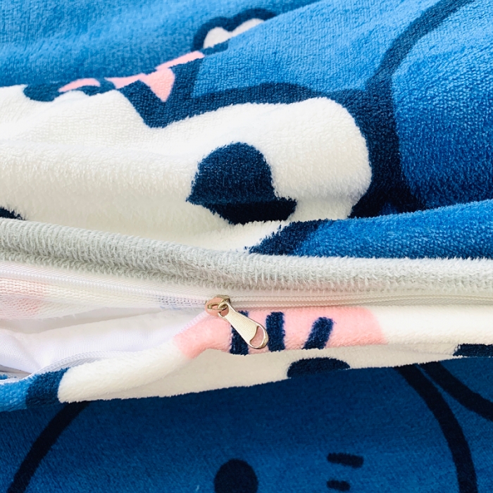 91家纺网 家纺一手货源 找家纺 小虾米 2022新款加厚牛奶绒被套单件套三件套 双影熊